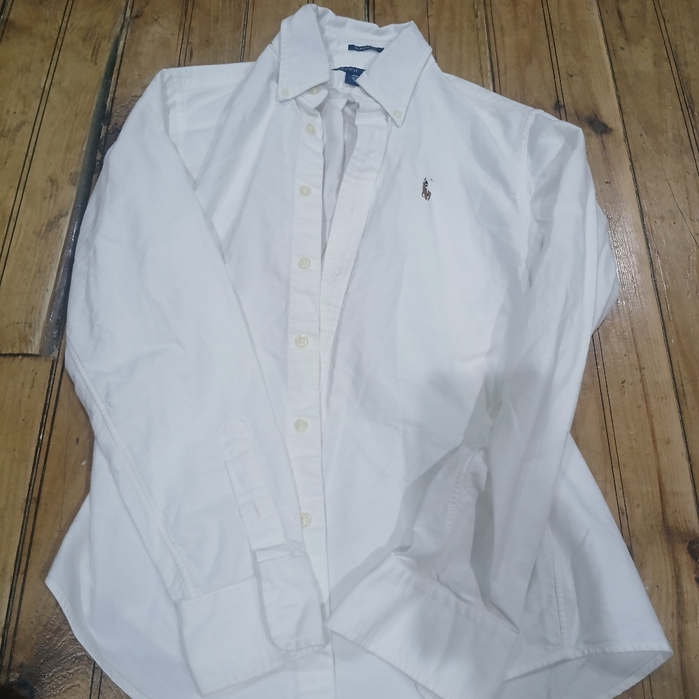 Ralph Lauren White Button Up Dress Shirt Boys Size 2/XL